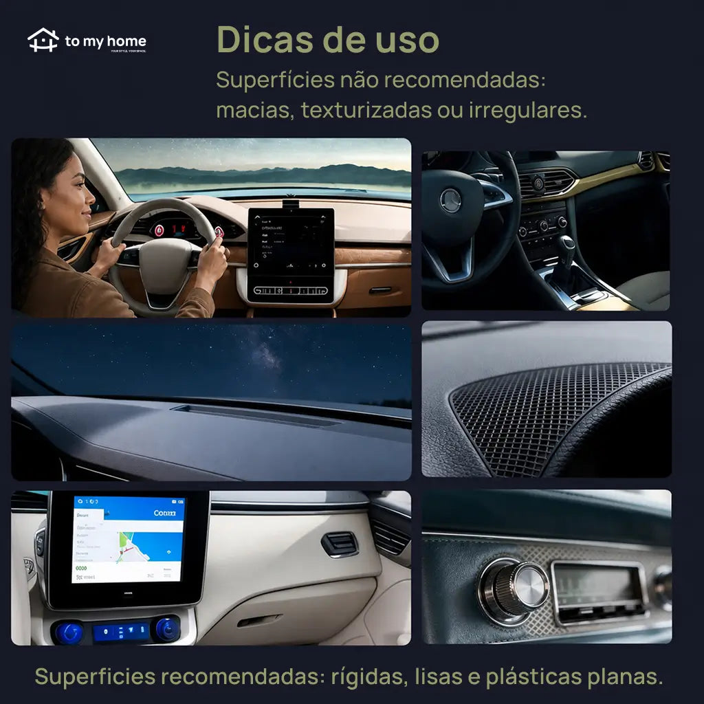 Suporte magnético para celular com ventosa a vácuo, rotação 360° e uso dobrável no carro, espelho ou academia