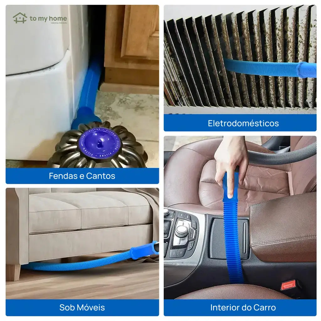 Kit limpador de duto de secadora com mangueira para aspirador, conector universal flexível e remoção de fiapos em frestas