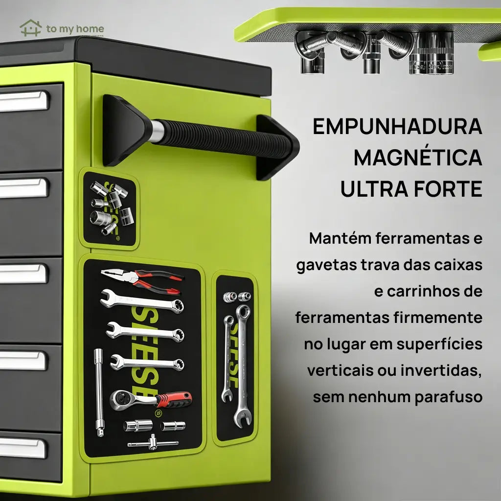 Kit com 3 tapetes magnéticos flexíveis em PVC antiderrapante para organizar ferramentas, parafusos e porcas na oficina e garagem