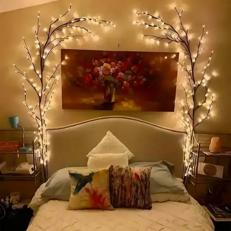 Luminária Decorativa LED em Forma de Galho de Árvore, Alimentação por USB para Criação de Ambiente em Casa ambiente aconchegante