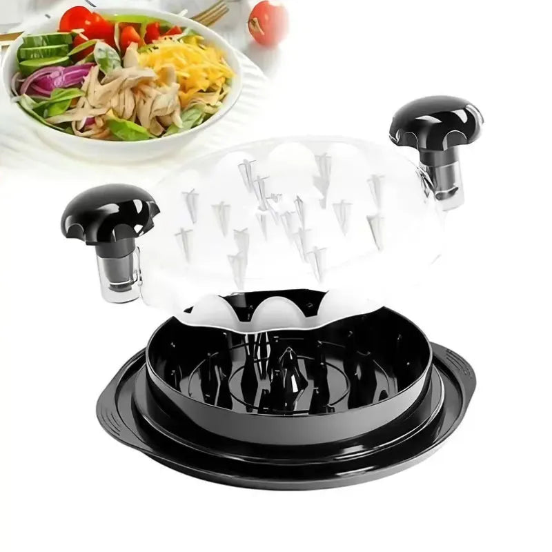 Desfiador Grande de Carne em Aço Inoxidável, com Tampa Visível e Alça Ergonômica, Perfeito para Frango e Bovina incredivelmente rápido