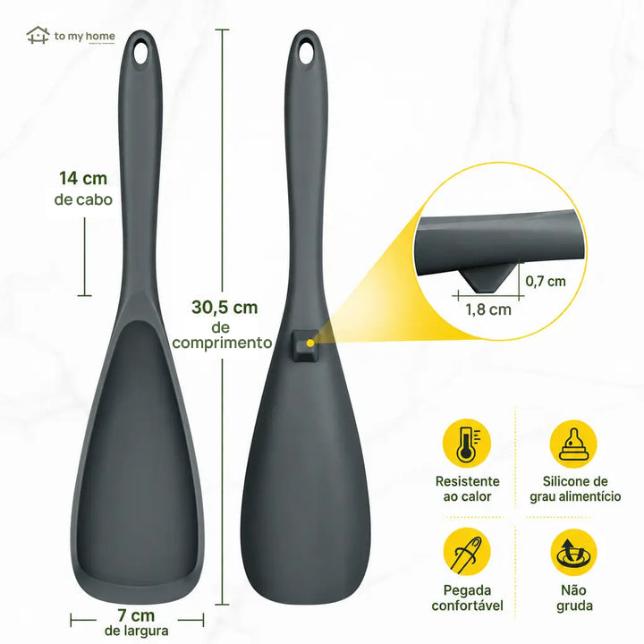 Kit 2 Colheres Espátulas de Silicone Antiaderente, Livre de BPA e Resistente ao Calor