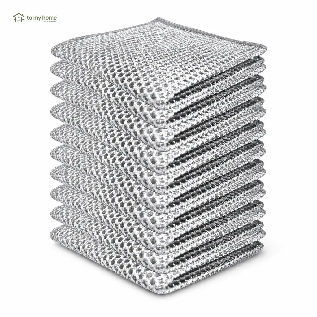 Pano de limpeza em malha metálica anti-risco, kit com 10 unidades para louças, panelas, fogões e pias, uso úmido ou seco