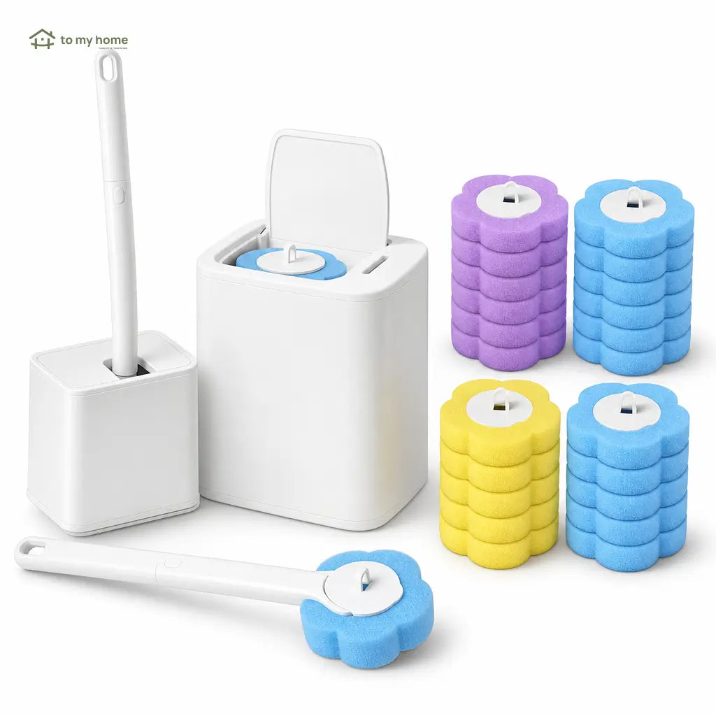 Kit de escova sanitária descartável de parede com 24 refis perfumados e troca sem contato para banheiro, pia, banheira e ralos