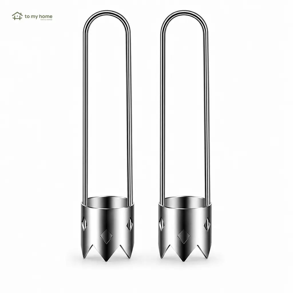 Kit com 2 extratores de miolo em aço inox com cabo ergonômico para pimentão, maçã e legumes no preparo da cozinha doméstica