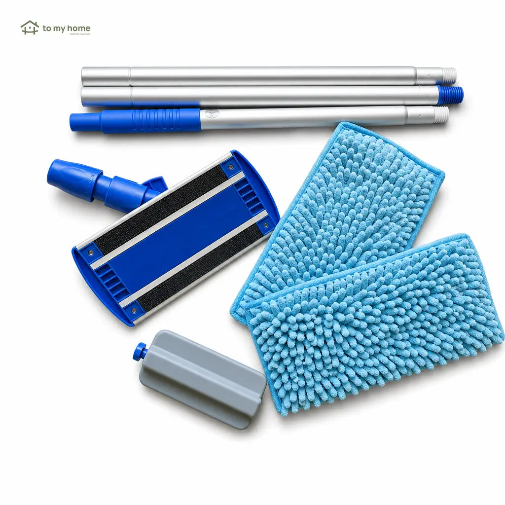 Mop para rodapés com cabo extensível de 178 cm e refis de microfibra laváveis para limpar pisos e cantos sem se abaixar
