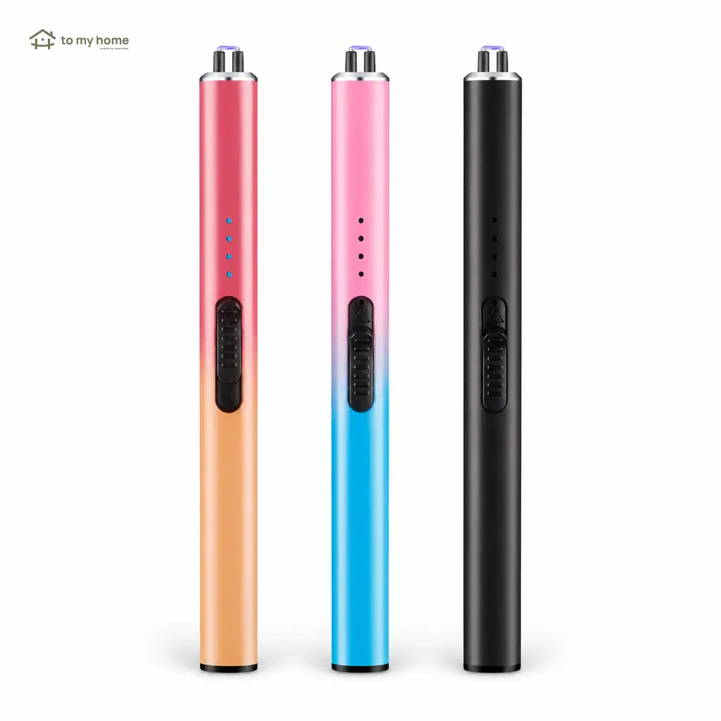 Acendedor elétrico de velas estilo caneta com indicadores LED, compacto e seguro para casa, presentes e momentos especiais do dia a dia