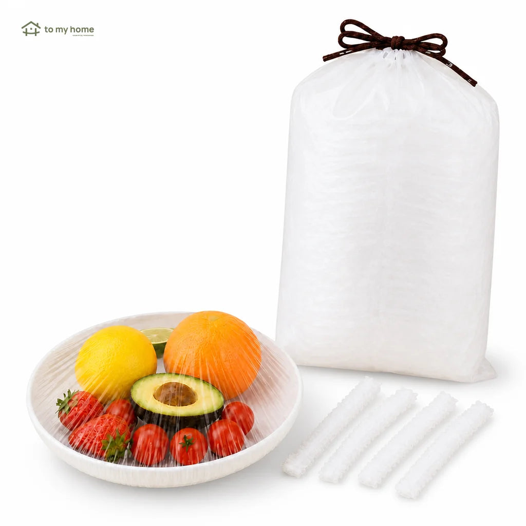 Capas elásticas reutilizáveis para tigelas e pratos, sem filme plástico