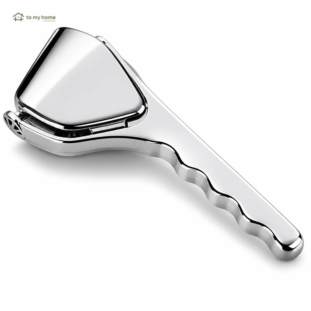 Espremedor manual de limão em aço inox com bico direcionador e pegada ergonômica para sucos, drinks e temperos na cozinha diária
