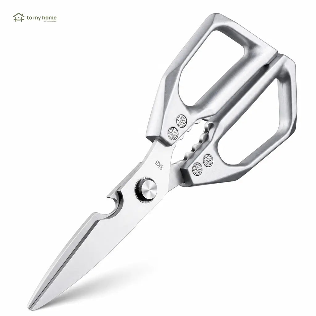 Tesoura de cozinha multiuso em aço inox SK5, desmontável e ergonômica para carnes, aves, peixes e legumes no preparo diário pesado