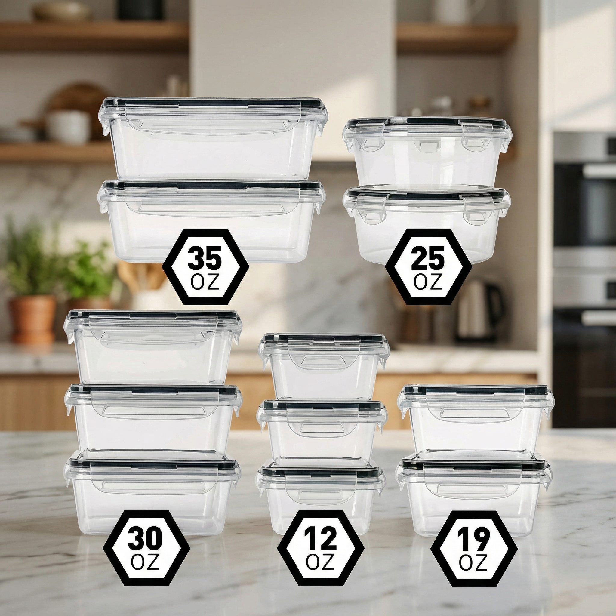 Kit 12 Potes Herméticos – Organize e Conserve Seus Alimentos por Mais Tempo