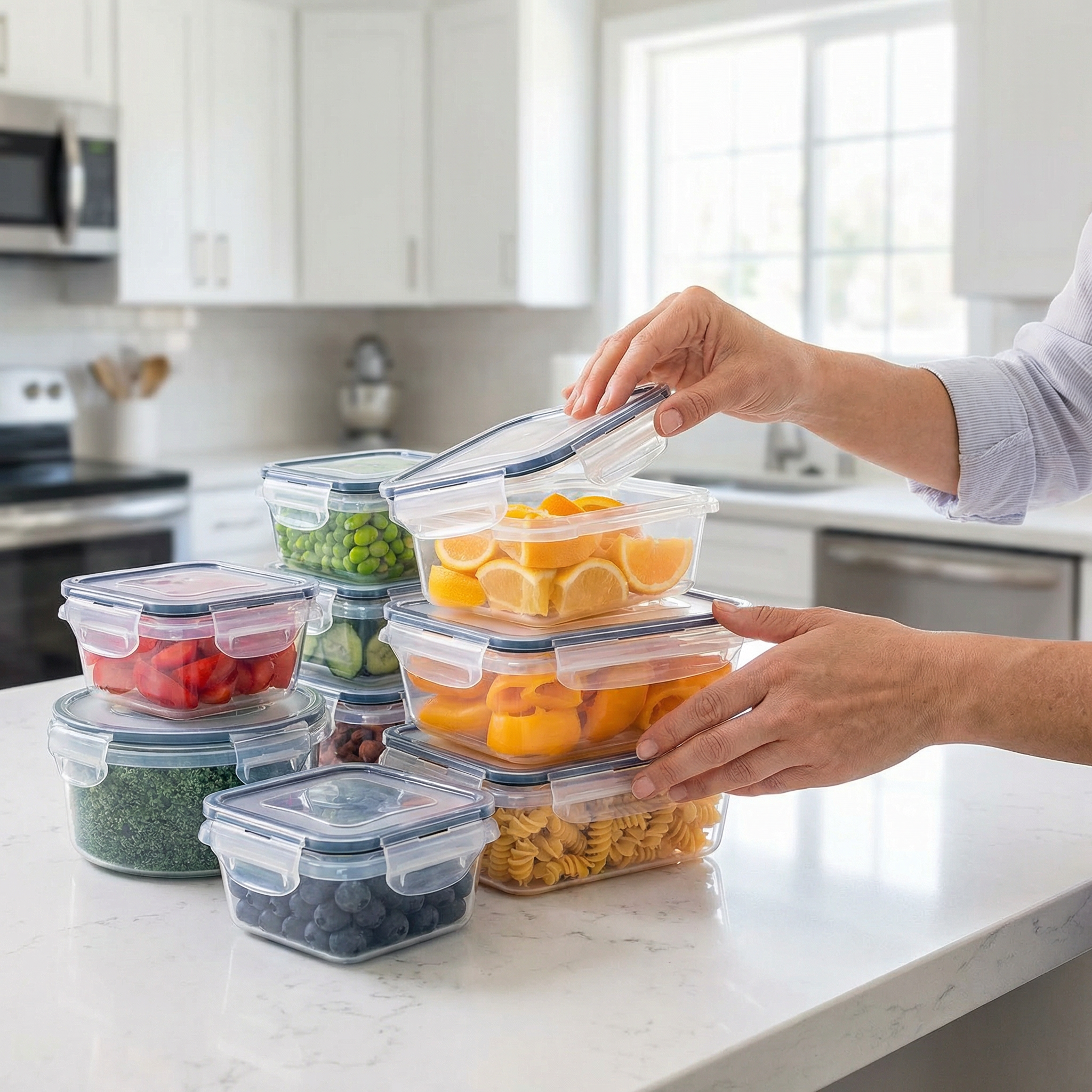 Kit 12 Potes Herméticos – Organize e Conserve Seus Alimentos por Mais Tempo