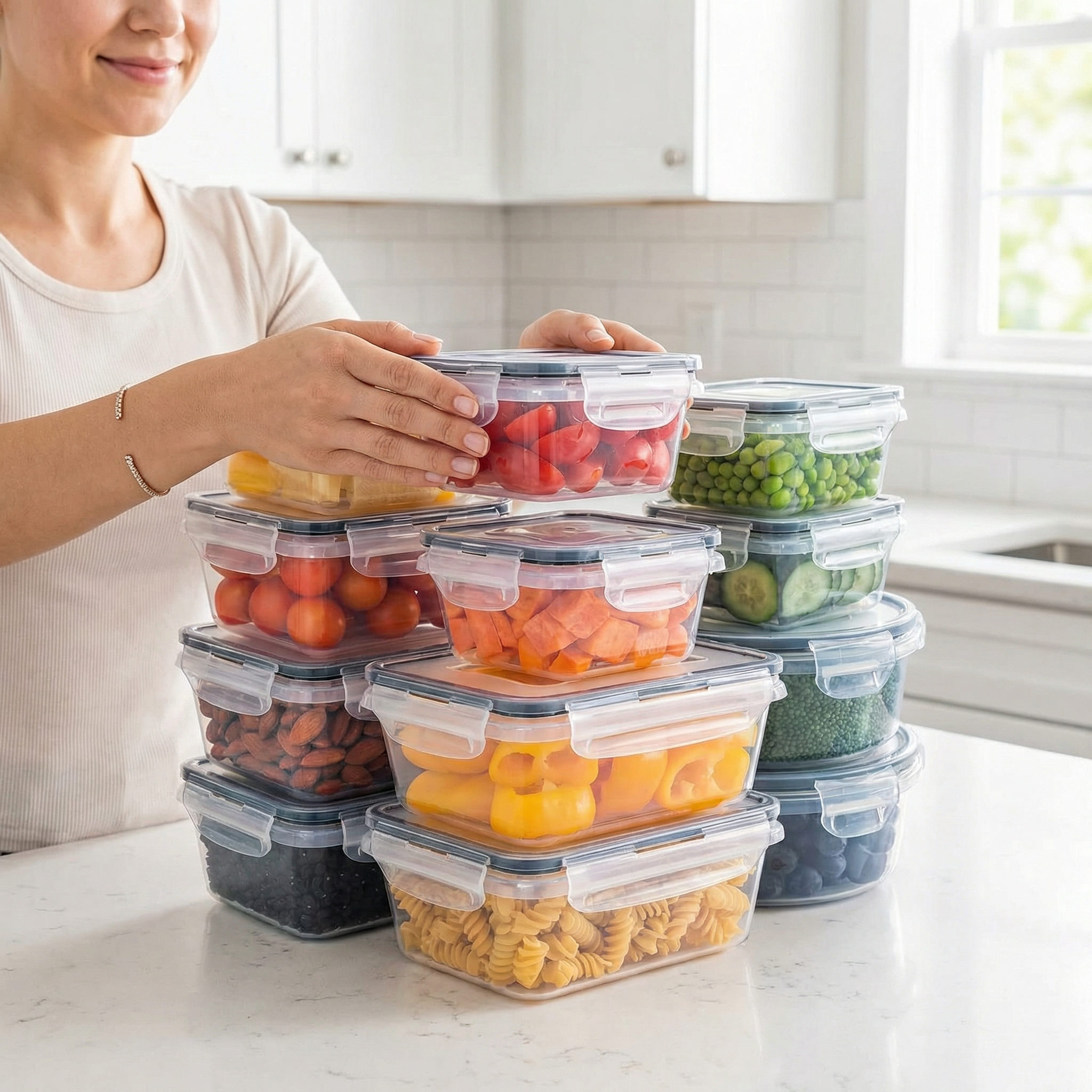 Kit 12 Potes Herméticos – Organize e Conserve Seus Alimentos por Mais Tempo