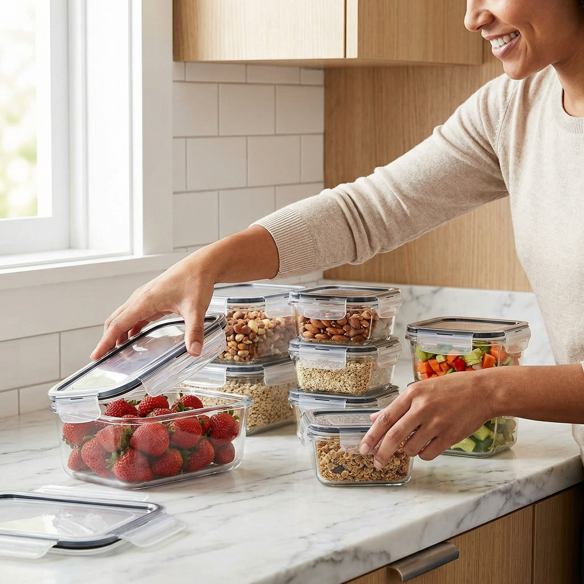 Kit 12 Potes Herméticos – Organize e Conserve Seus Alimentos por Mais Tempo