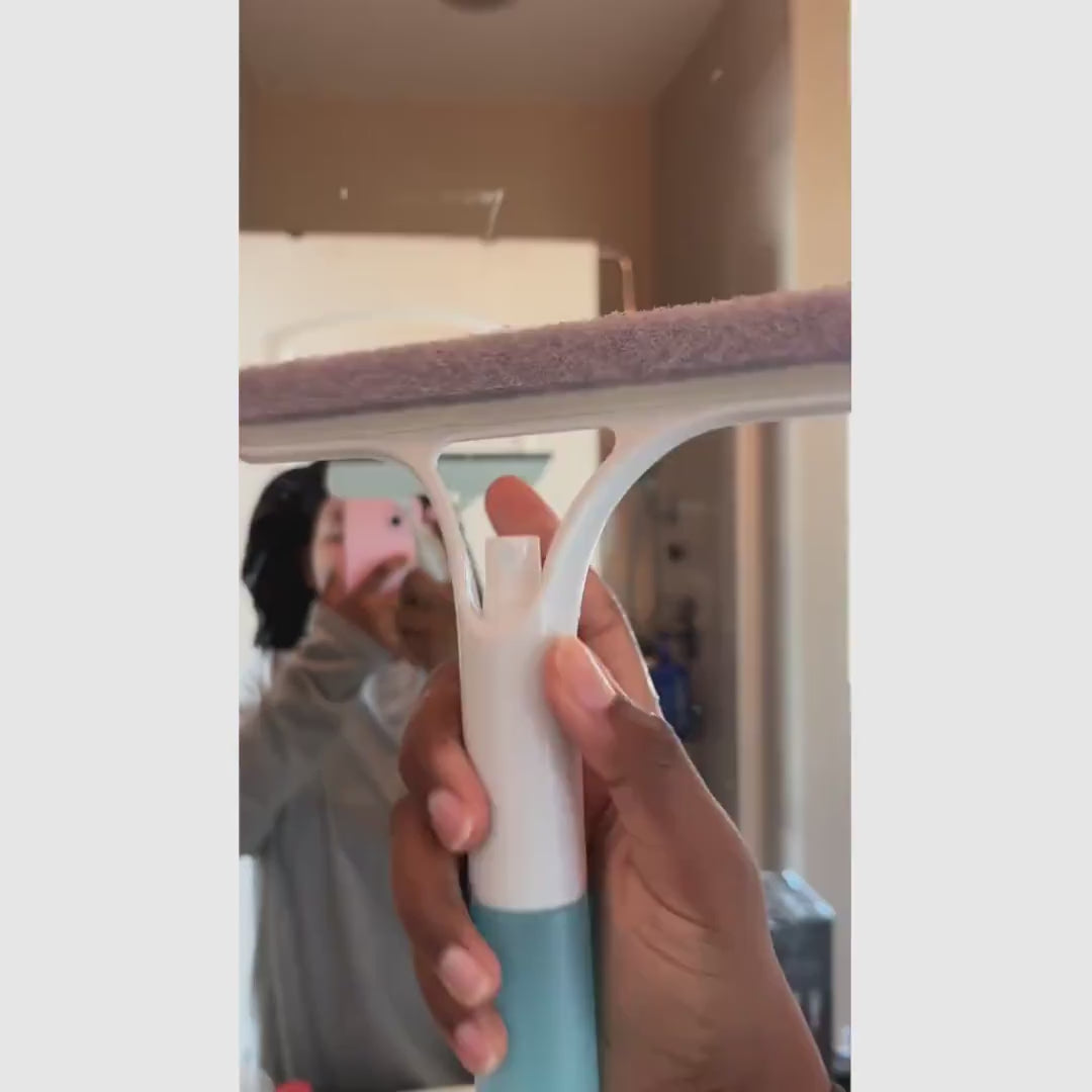 Rodo limpador de vidros 3 em 1 com spray, raspador e microfibra para janelas, para-brisa e bancadas na limpeza diária