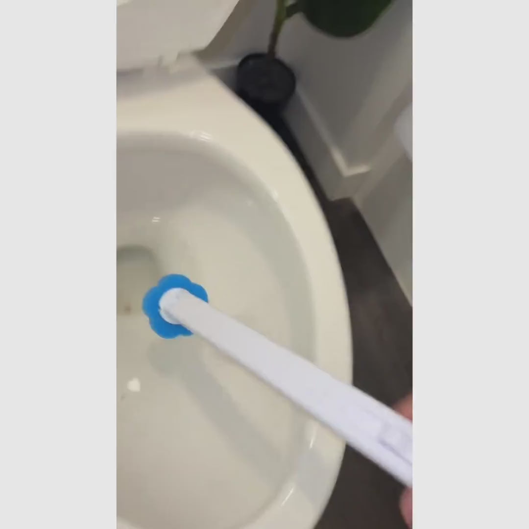 Kit de escova sanitária descartável de parede com 24 refis perfumados e troca sem contato para banheiro, pia, banheira e ralos