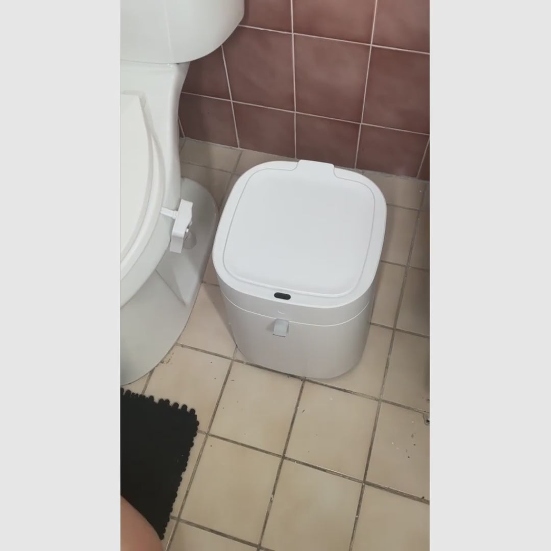 Lixeira automática 13,5 L com sensor infravermelho, vedação térmica e troca de saco para banheiro, cozinha e quarto, uso higiênico diário