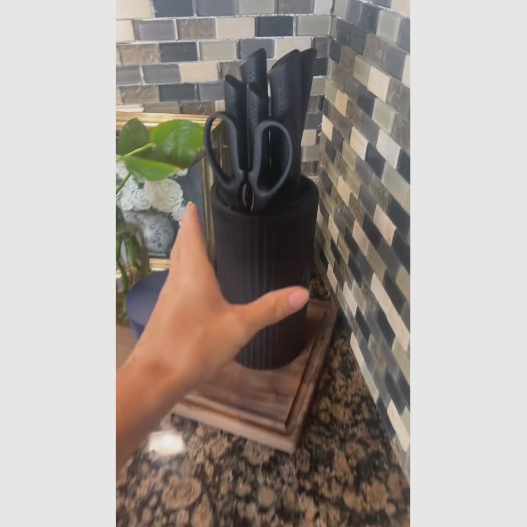 Conjunto de 8 Facas de Chef Profissionais em Aço Afiado, com Suporte Universal Anti-Ferrugem e Design Ergonômico perfeitamente equilibradas