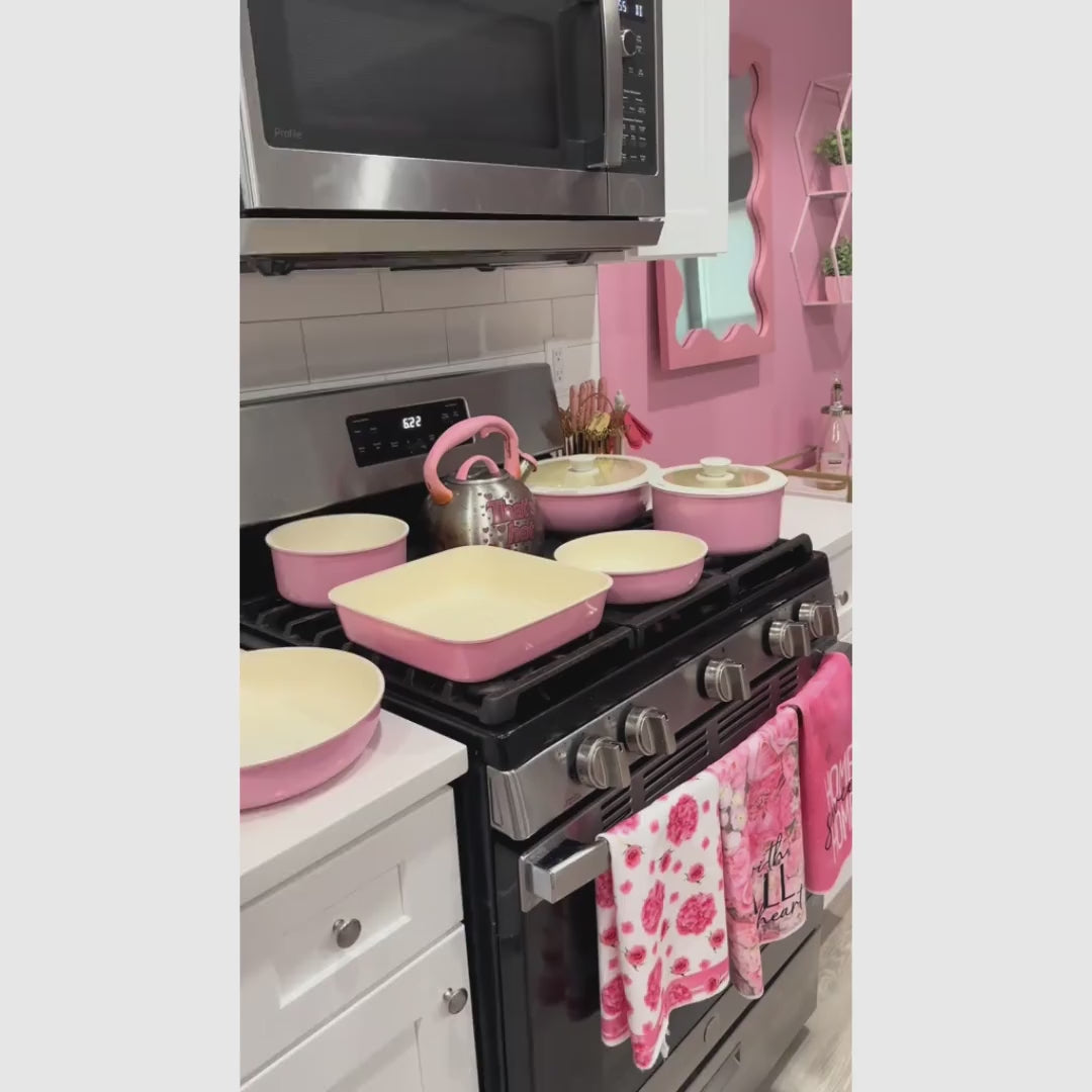 Conjunto de panelas cerâmicas antiaderentes 22 peças, empilhável com cabo removível, para uso prático em casa, indução, forno e camping