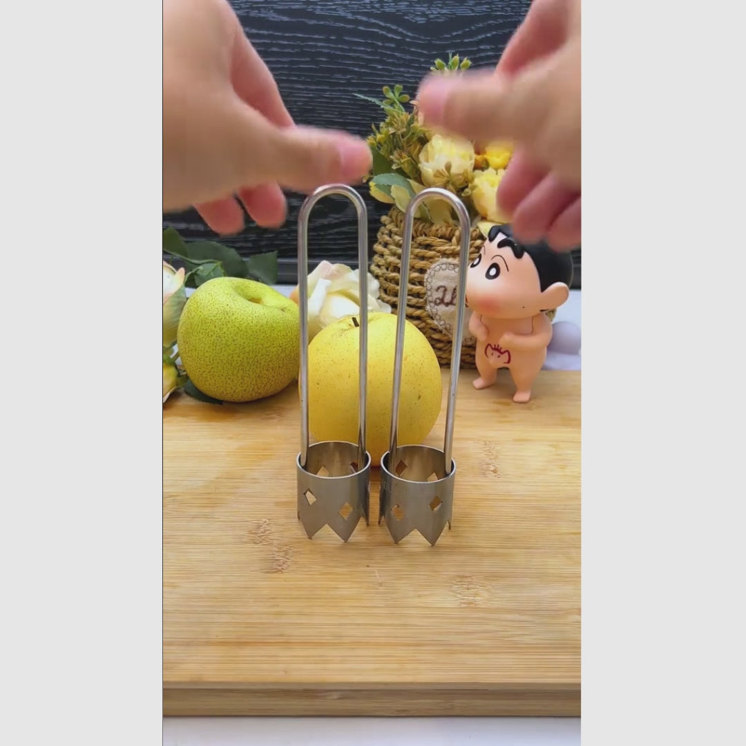 Conjunto de 2 Descaroçadores em Aço Inoxidável para Frutas e Legumes, com Cabo Ergonômico para Remover Sementes rapidamente eficiente