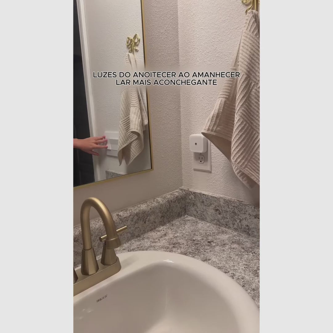 Luz noturna LED de tomada com sensor crepuscular, kit com 6 unidades para quarto, banheiro, corredor e cozinha, branco quente
