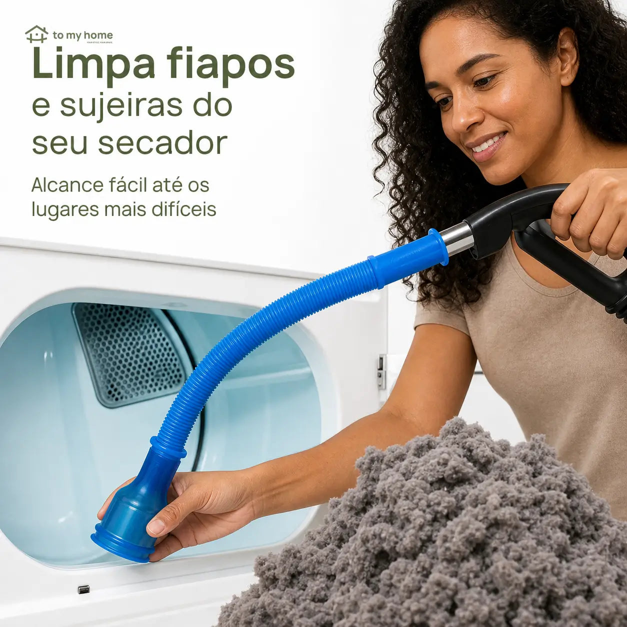 Kit limpador de duto de secadora com mangueira para aspirador, conector universal flexível e remoção de fiapos em frestas