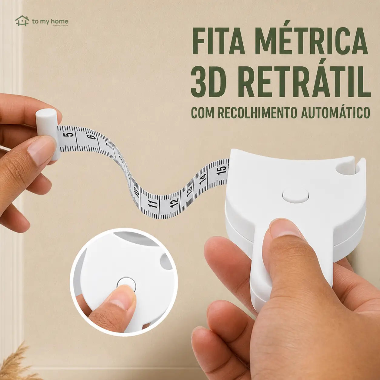 Fita métrica para corpo 3D de 150 cm com retração automática e trava, ideal para fitness, alfaiataria e ajustes de roupas em casa