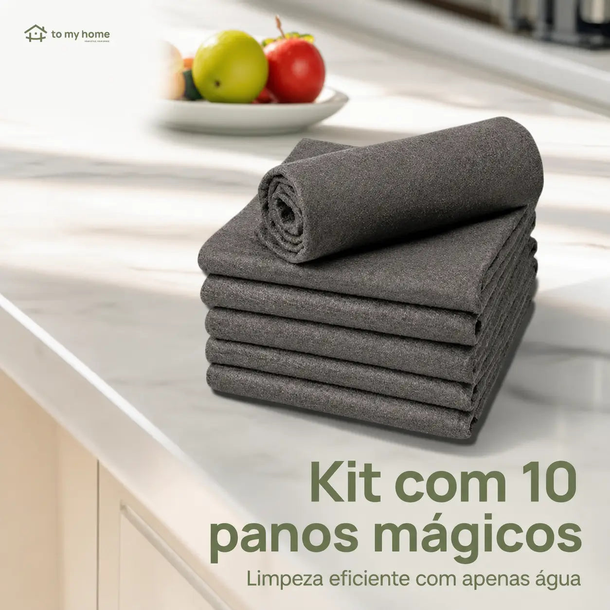 Kit 10 panos de microfibra grossos sem fiapos para vidros, cozinha, carro, espelhos, móveis e eletrodomésticos laváveis