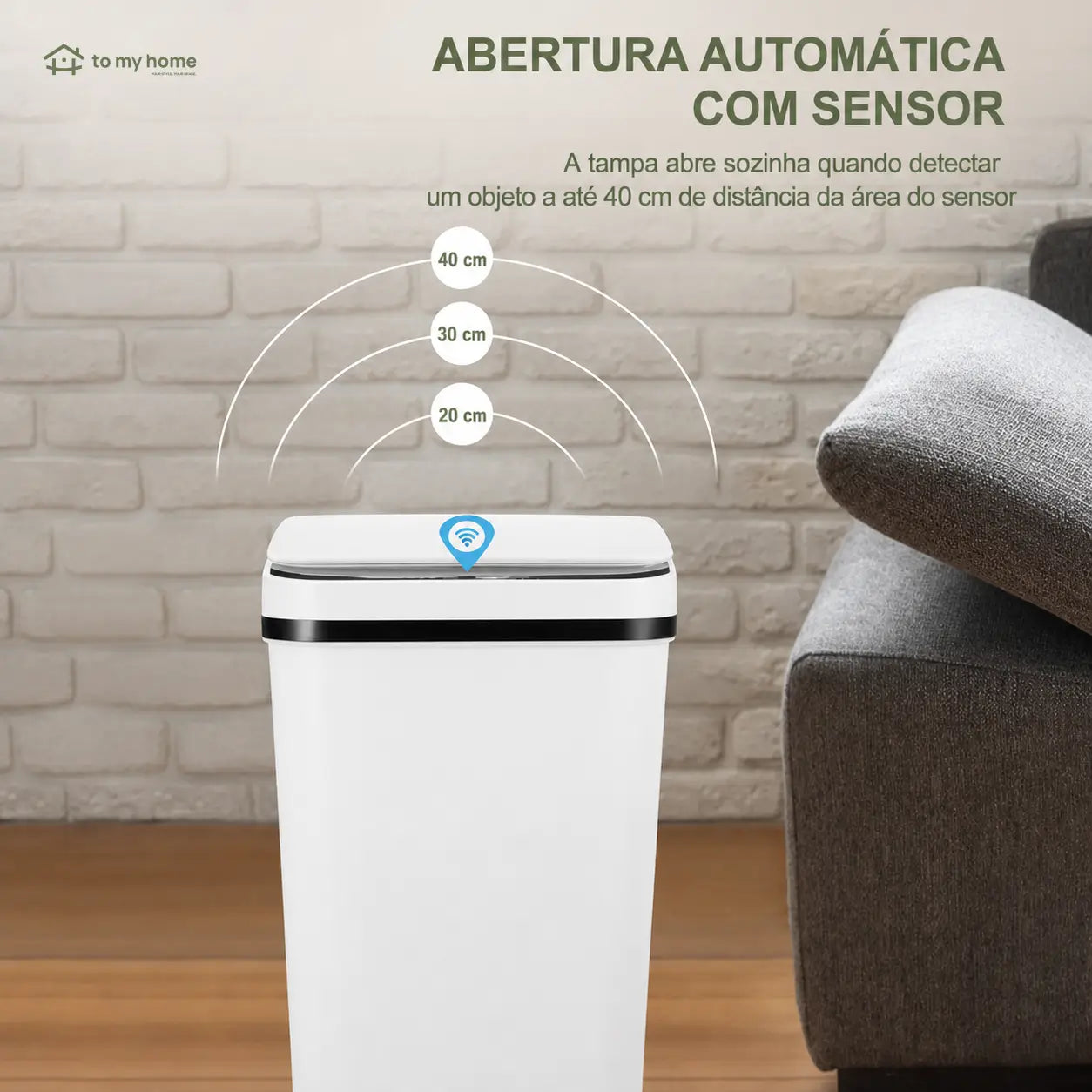 Lixeira automática 12 L sem toque com sensor infravermelho, tampa vedada e design slim para cozinha, banheiro, escritório e uso diário em casa