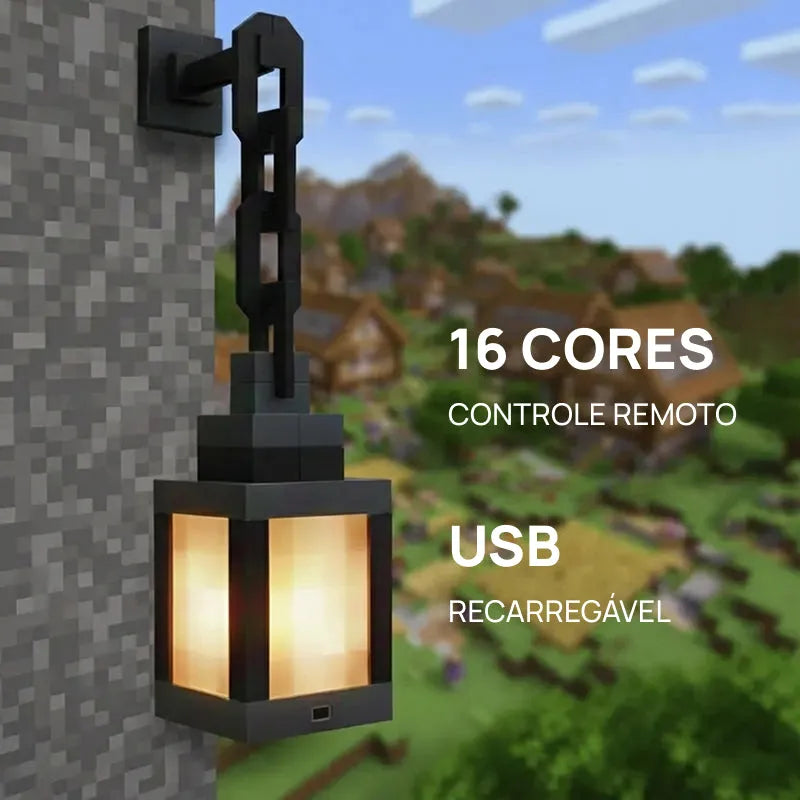 Luminária Pixel Soul RGB Recarregável com Controle Remoto, Impressão 3D, Iluminação Decorativa Criativa e Atmosfera Gamer