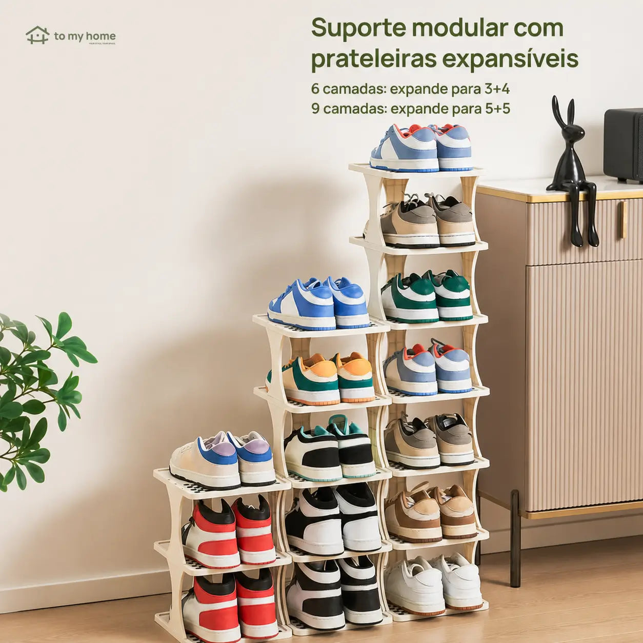 Organizador de sapatos vertical com prateleiras ajustáveis, sapateira economiza espaço para quarto, banheiro, garagem ou escritório e montagem prática sem ferramentas
