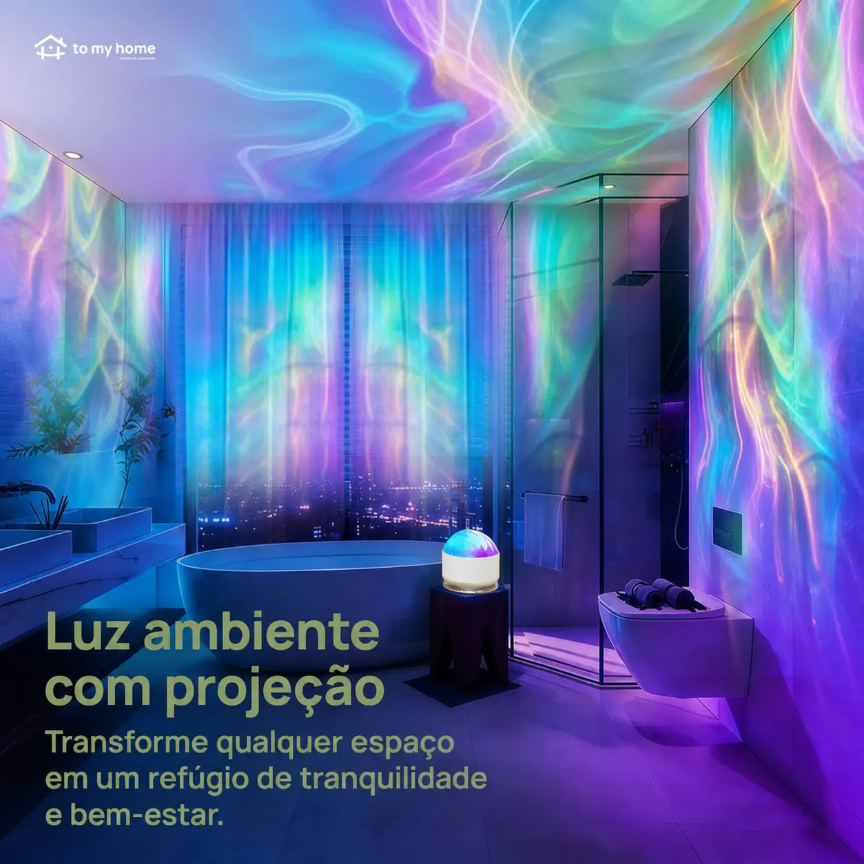 Projetor de luz oceano e aurora com 16 cores LED e controle remoto para quarto, festas e ambientes relaxantes à noite