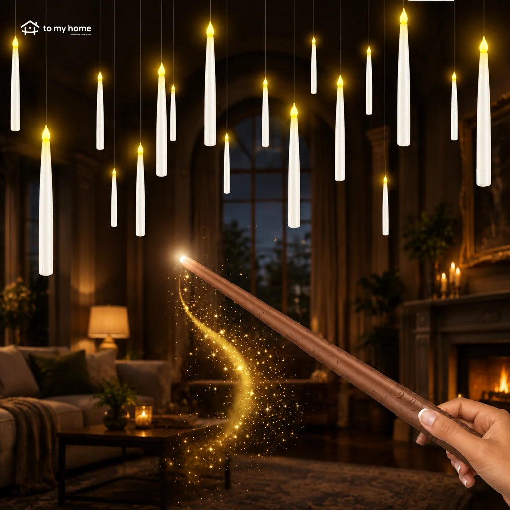Velas flutuantes LED sem chama com controle em varinha