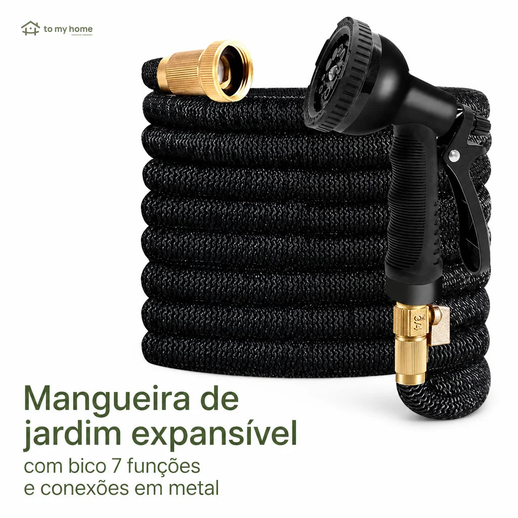 Mangueira de jardim expansível até 3x com esguicho de 10 jatos para plantas, carros e pets