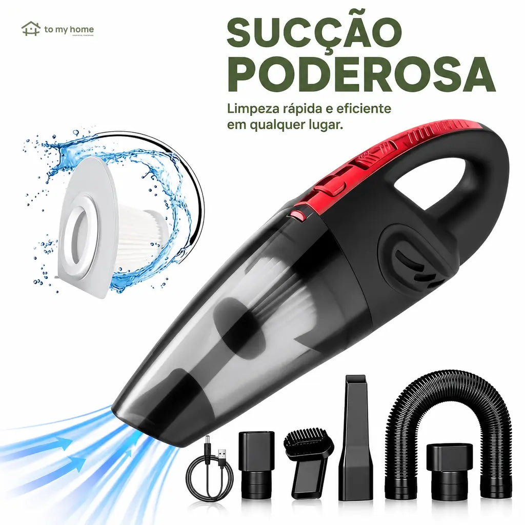 Aspirador de pó portátil sem fio com sucção forte e acessórios para limpar carro, sofá, teclado, pelos de pets e migalhas no dia a dia