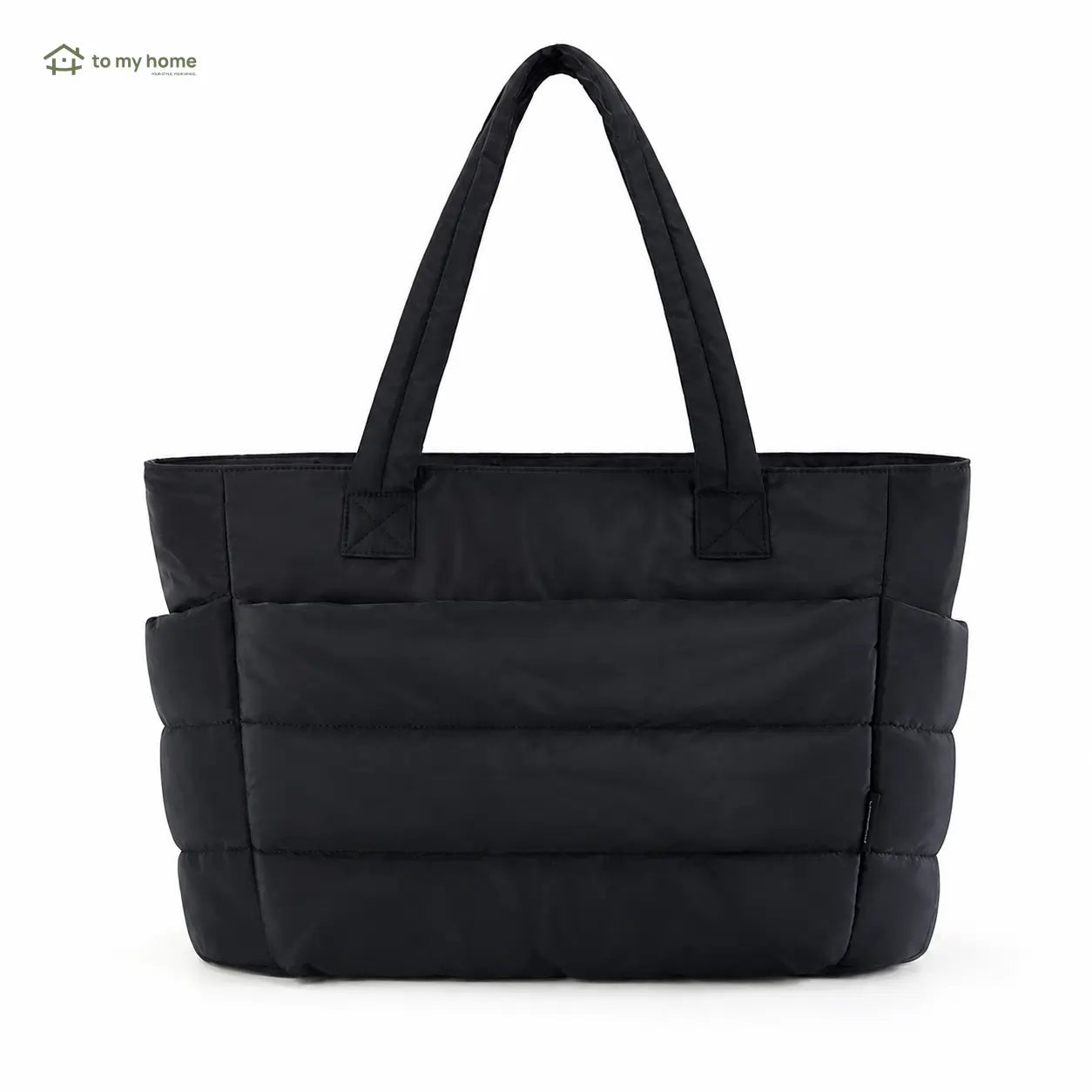 Bolsa tote puffer com porta-notebook e múltiplos compartimentos, ideal para rotina urbana, estudos, academia e viagens com conforto leve e prático