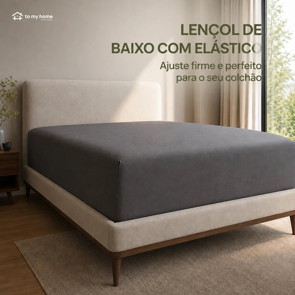Lençol com elástico em microfibra macia, bolso extra profundo para colchões altos de até 61 cm, cama prática e confortável
