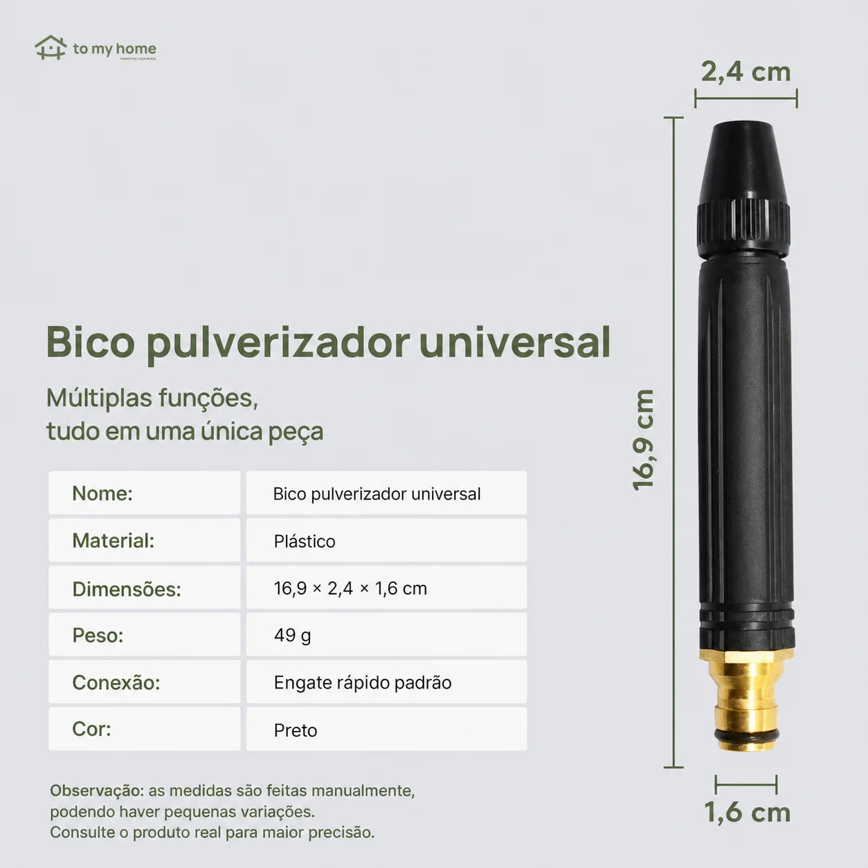 Pistola de água alta pressão com bico ajustável para lavar carro, quintal, plantas e limpeza doméstica com praticidade no dia a dia