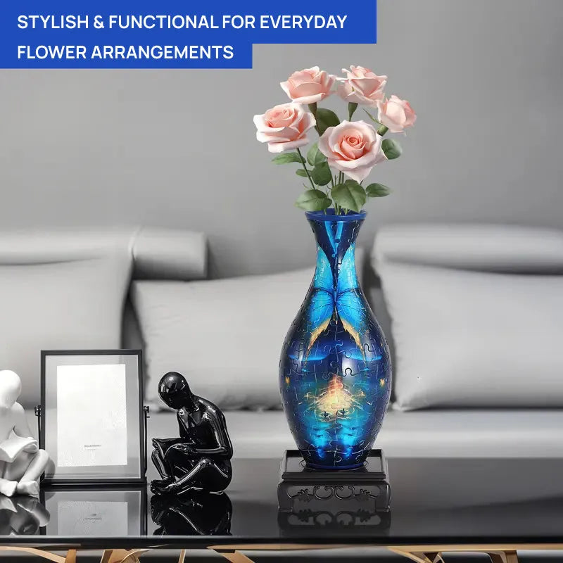Vaso Decorativo Quebra-Cabeça 3D para Flores, Arranjos Criativos, Design Artístico Moderno e Decoração Sofisticada de Casa