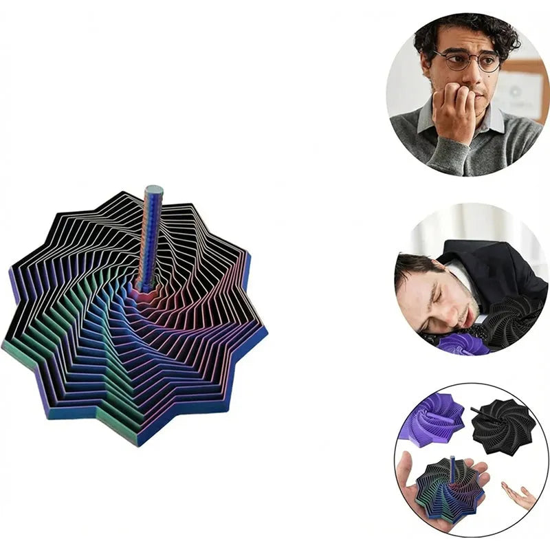 Estrela Fidget Sensorial 3D Expansível Anti-Stress com Movimento Espiral Giratório, Alça, Toque Suave e Efeito Relaxante