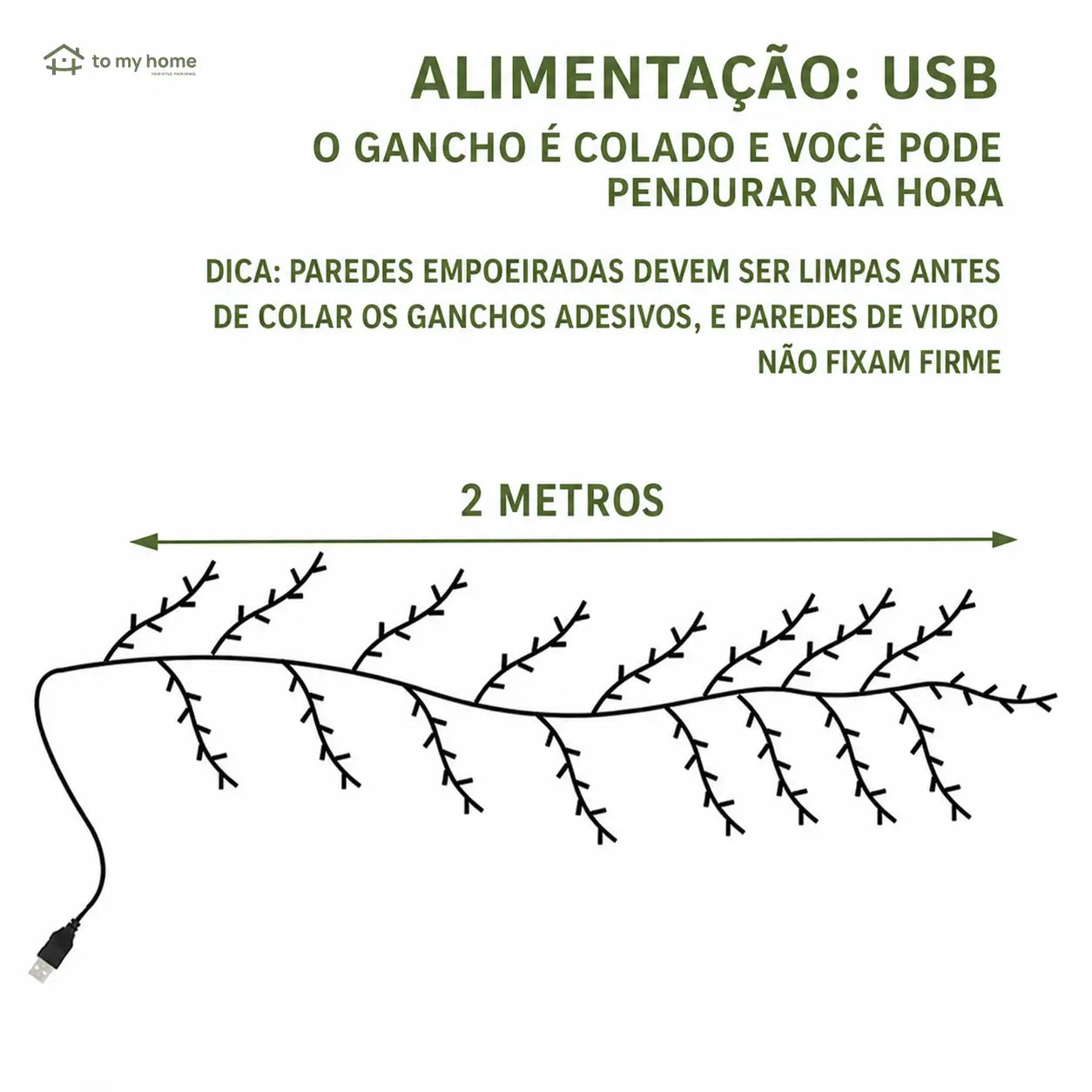 Luz decorativa de galhos com 144 LEDs USB, resistente ao tempo, para sala, quarto, varanda e festas em casa com instalação fácil