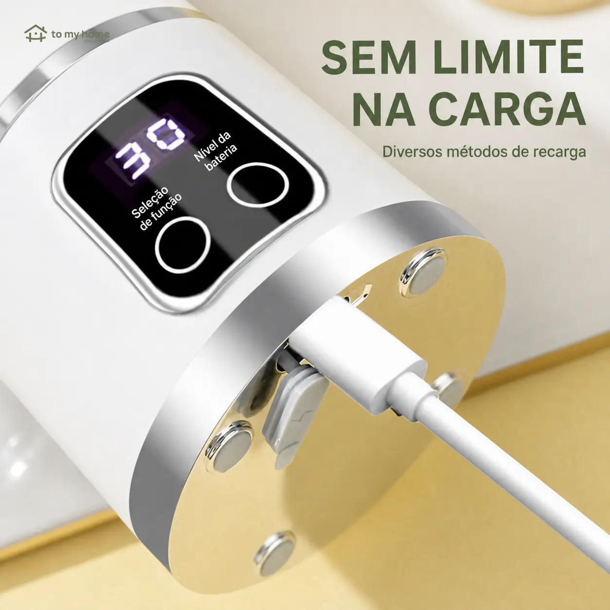 Liquidificador individual com display digital LED e espremedor de limão integrado para frutas, gelo, castanhas e vegetais onde quiser com praticidade