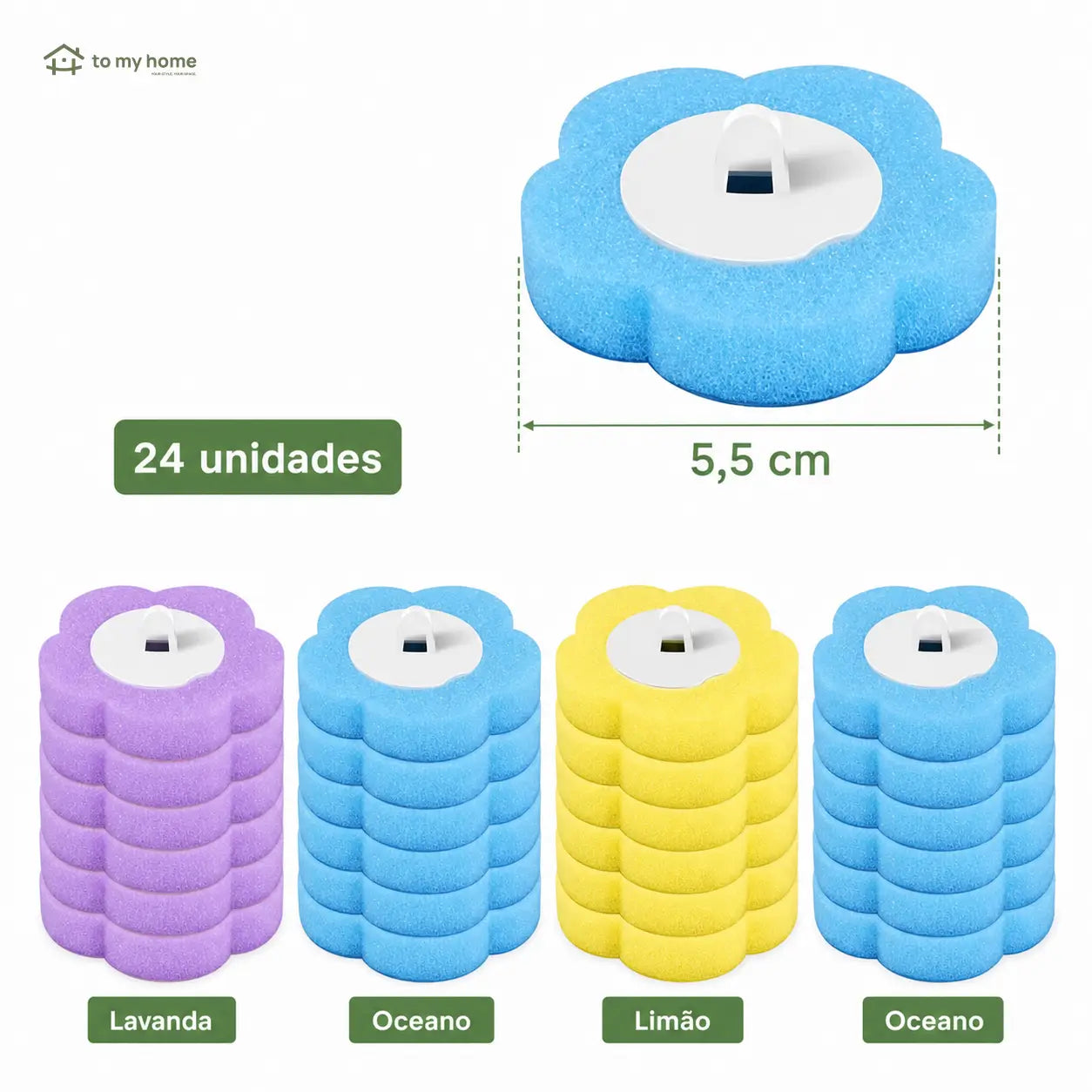 Kit de escova sanitária descartável de parede com 24 refis perfumados e troca sem contato para banheiro, pia, banheira e ralos