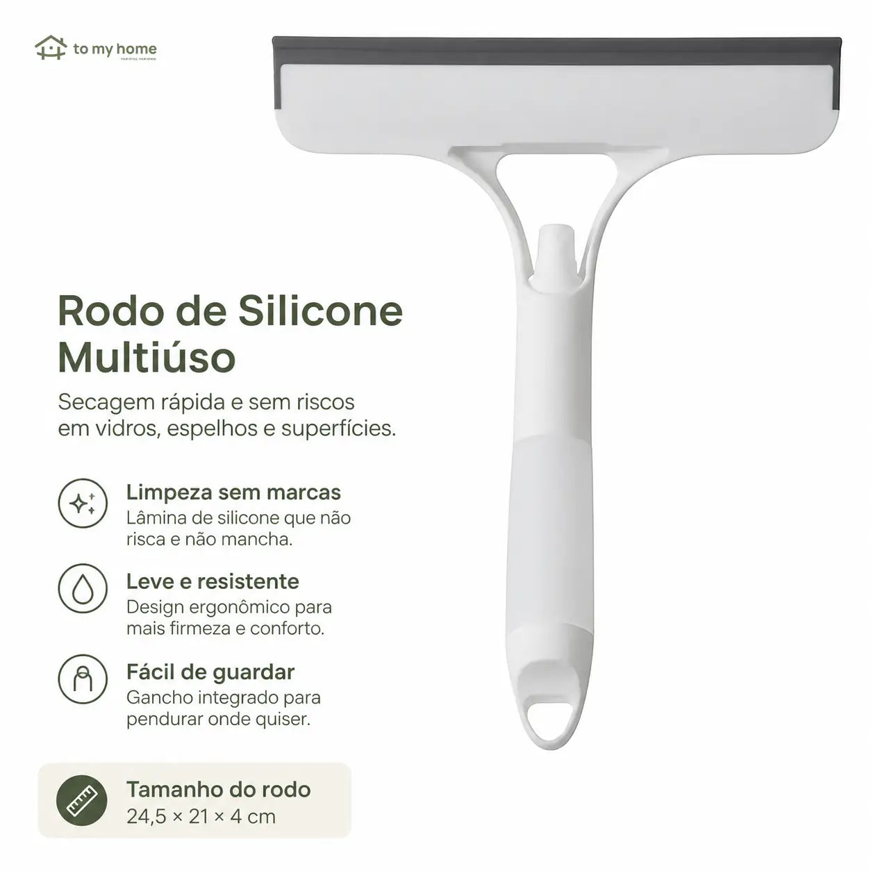 Rodo limpador de vidros 3 em 1 com spray, raspador e microfibra para janelas, para-brisa e bancadas na limpeza diária