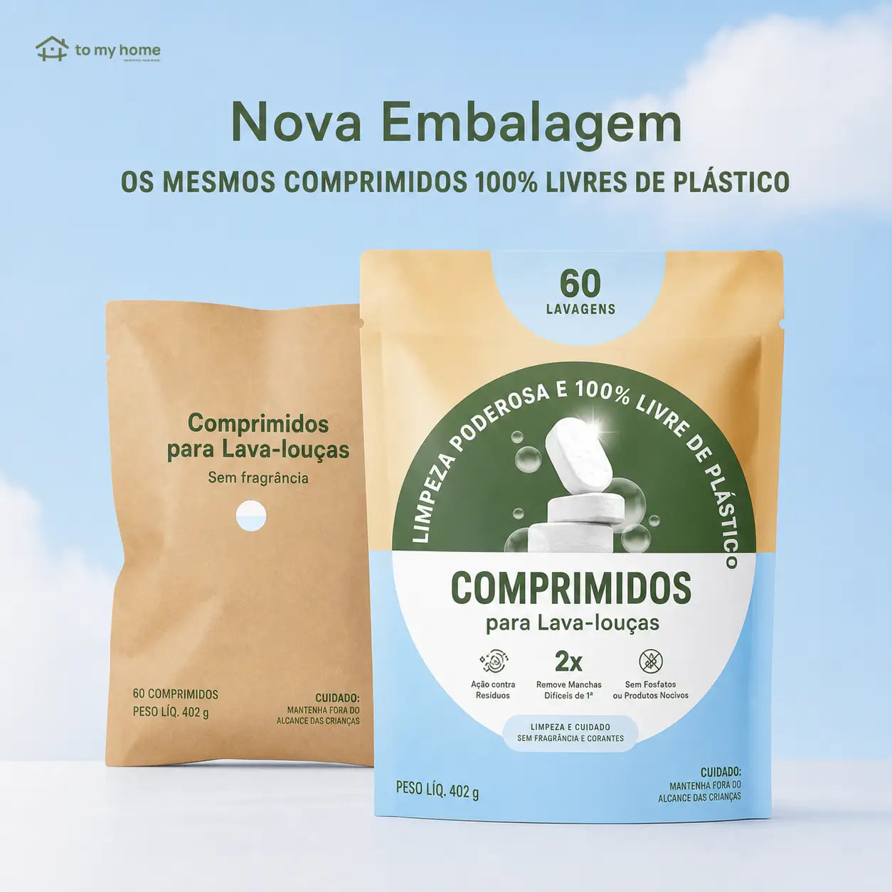Tabletes para lava-louças sem plástico, minerais e vegetais, sem fragrância, com lata compacta para limpeza diária de cozinhas sustentáveis em casa