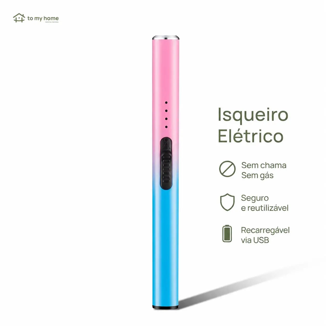 Acendedor elétrico de velas estilo caneta com indicadores LED, compacto e seguro para casa, presentes e momentos especiais do dia a dia