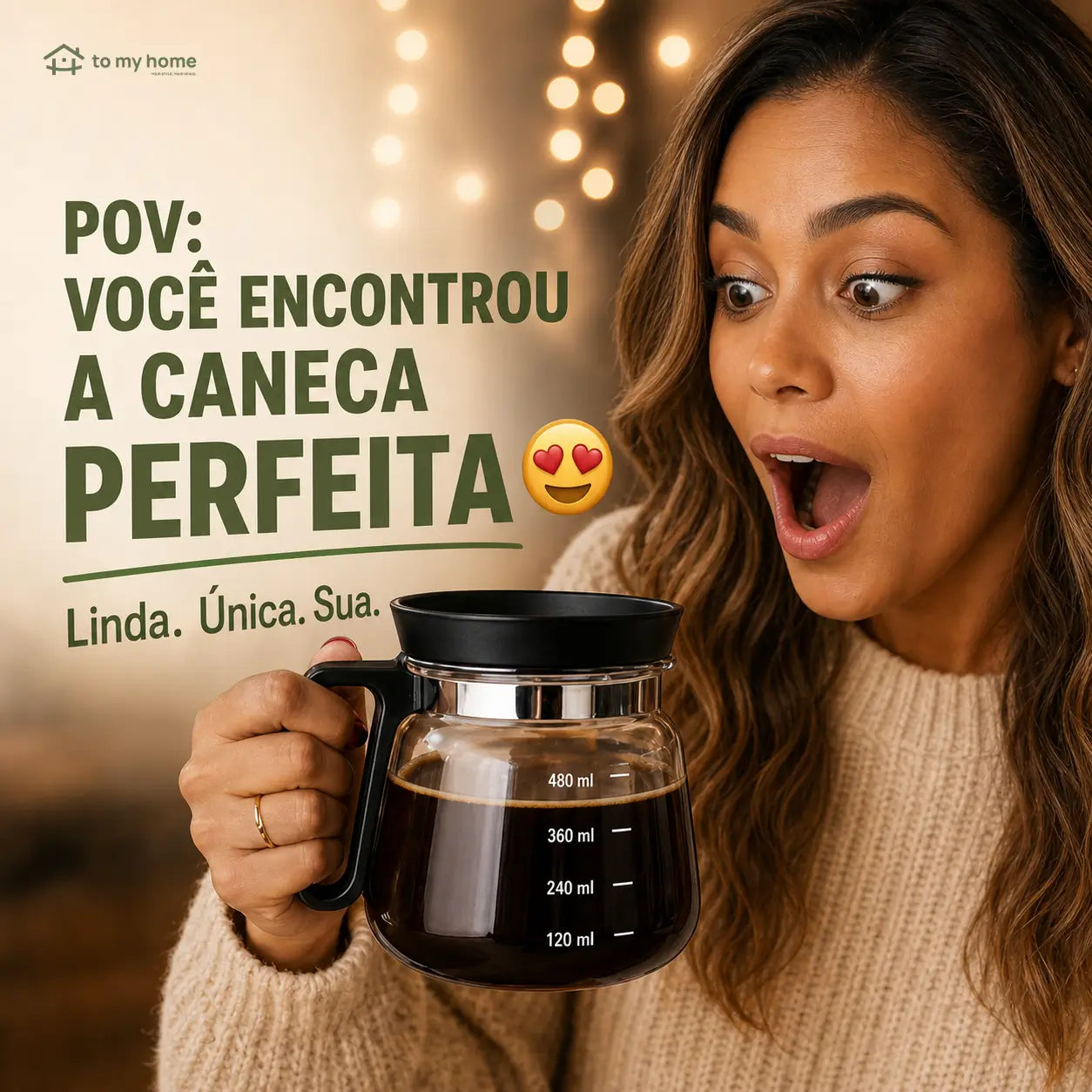 Caneca compacta de vidro 473 ml (16 oz) estilo cafeteira com tampa para presentear quem ama café e bebidas quentes no dia a dia