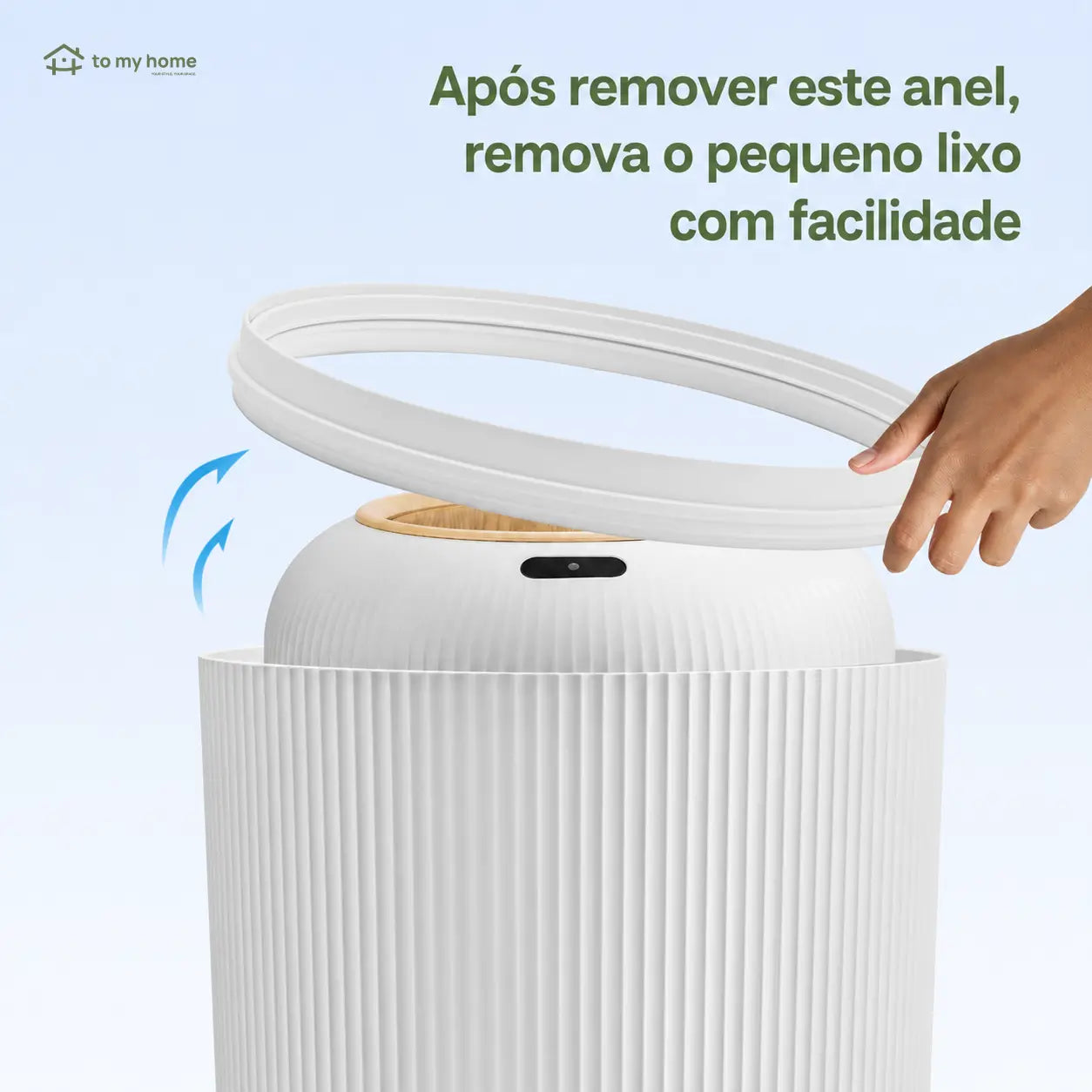Lixeira automática compacta com sensor infravermelho, tampa antiodor e design nórdico para banheiro, quarto, cozinha e escritório em casa