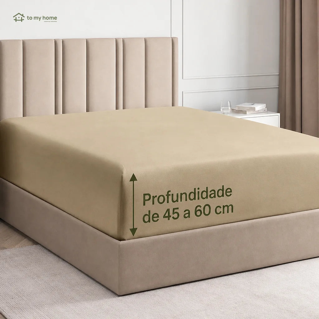 Lençol com elástico em microfibra macia, bolso extra profundo para colchões altos de até 61 cm, cama prática e confortável