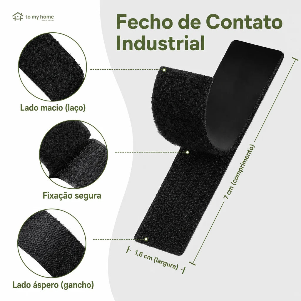 Fita dupla face autoadesiva tipo velcro, reutilizável e resistente à água, para quadros, cabos, parede e projetos DIY em casa